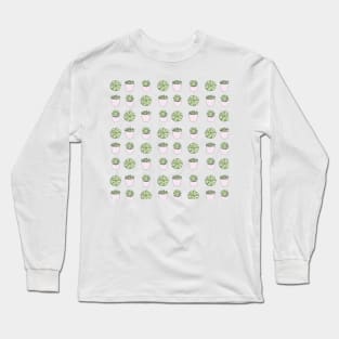 Green and pink suculents in flowerpots Long Sleeve T-Shirt